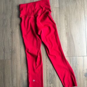 Lululemon Base Pace High Rise Crop Leggings; Size 0; 23” inseam; Dark Red